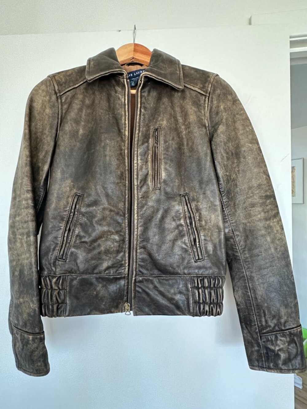 COLLECTOR'S ITEM. Ralph Lauren Vintage Leather Jacket, Small. - Picture 7 of 8